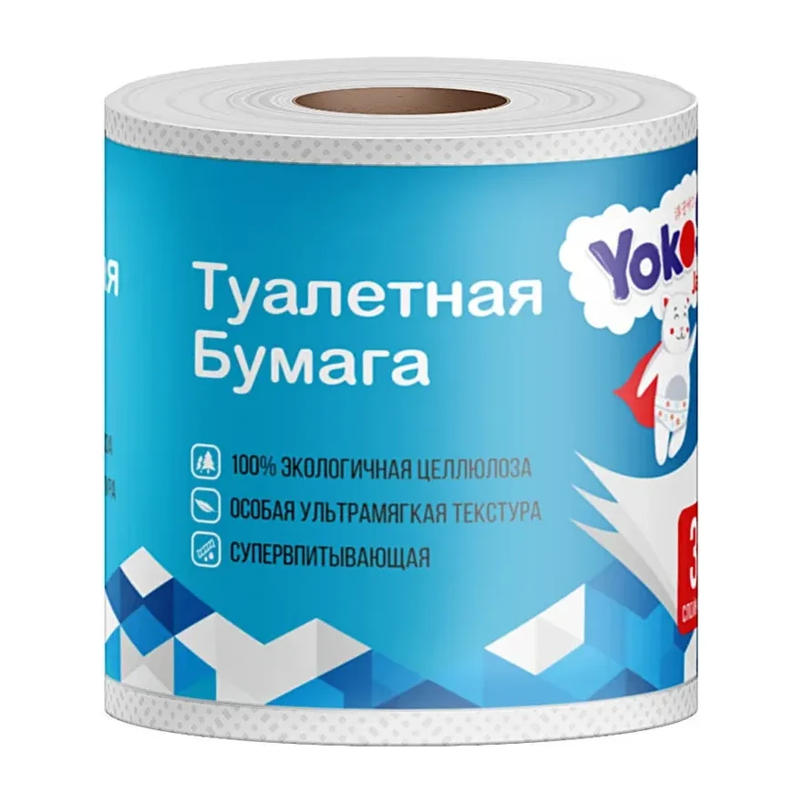 Туалетная бумага YokoSun, трехслойная, 1 шт