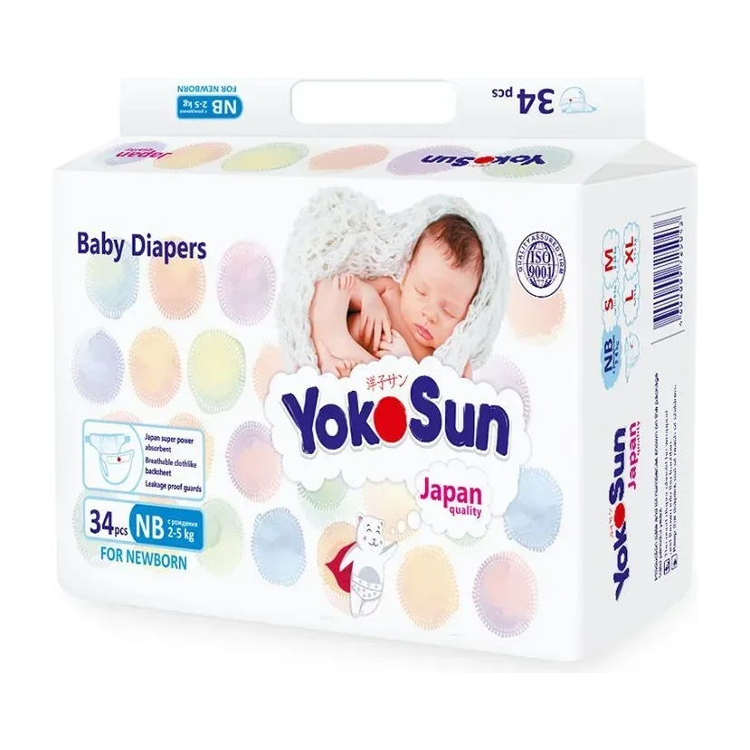 Подгузники YOKOSUN NB (2-5 кг) 34 шт