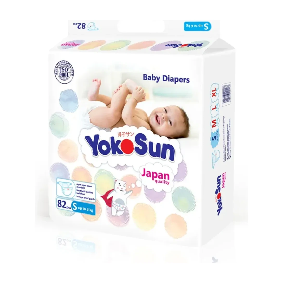 Подгузники YOKOSUN S (до 6 кг) 82 шт