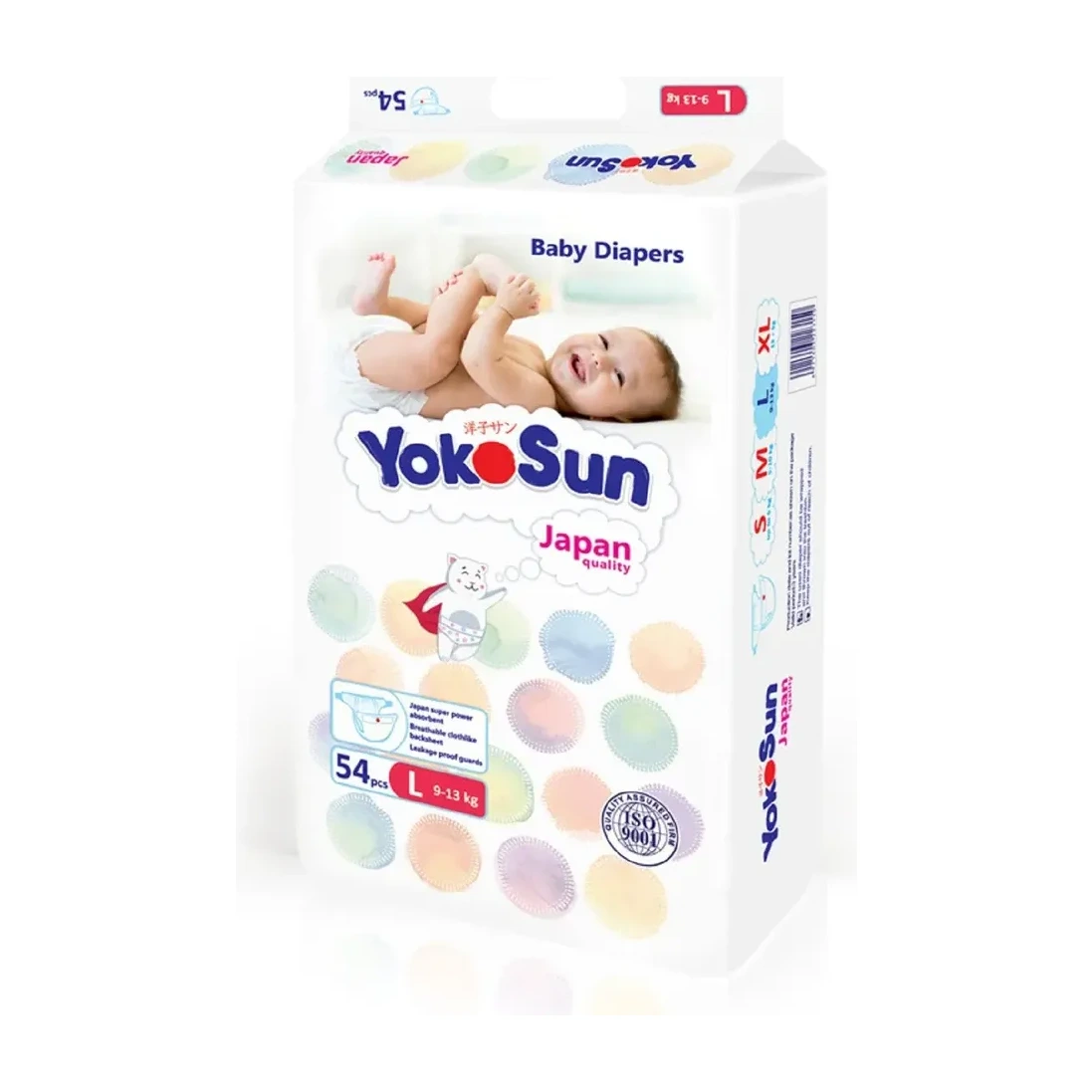Подгузники YOKOSUN L (9-13 кг) 54 шт