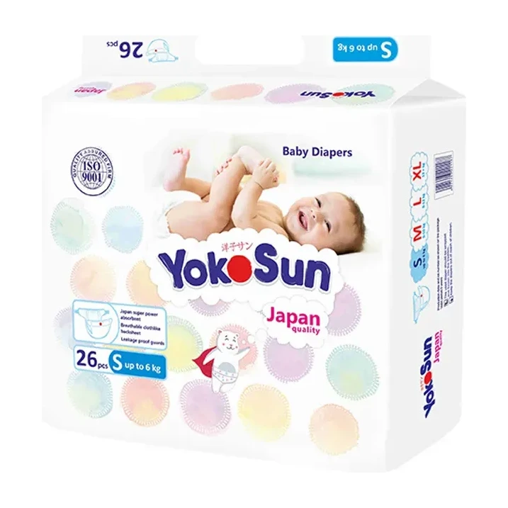 Подгузники YOKOSUN S (до 6 кг) 26 шт